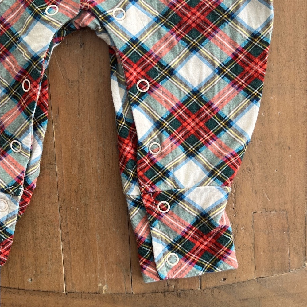 Posh Peanut Kids bamboo collared one piece romper tartan plaid 12-18 months - Picture 2 of 5